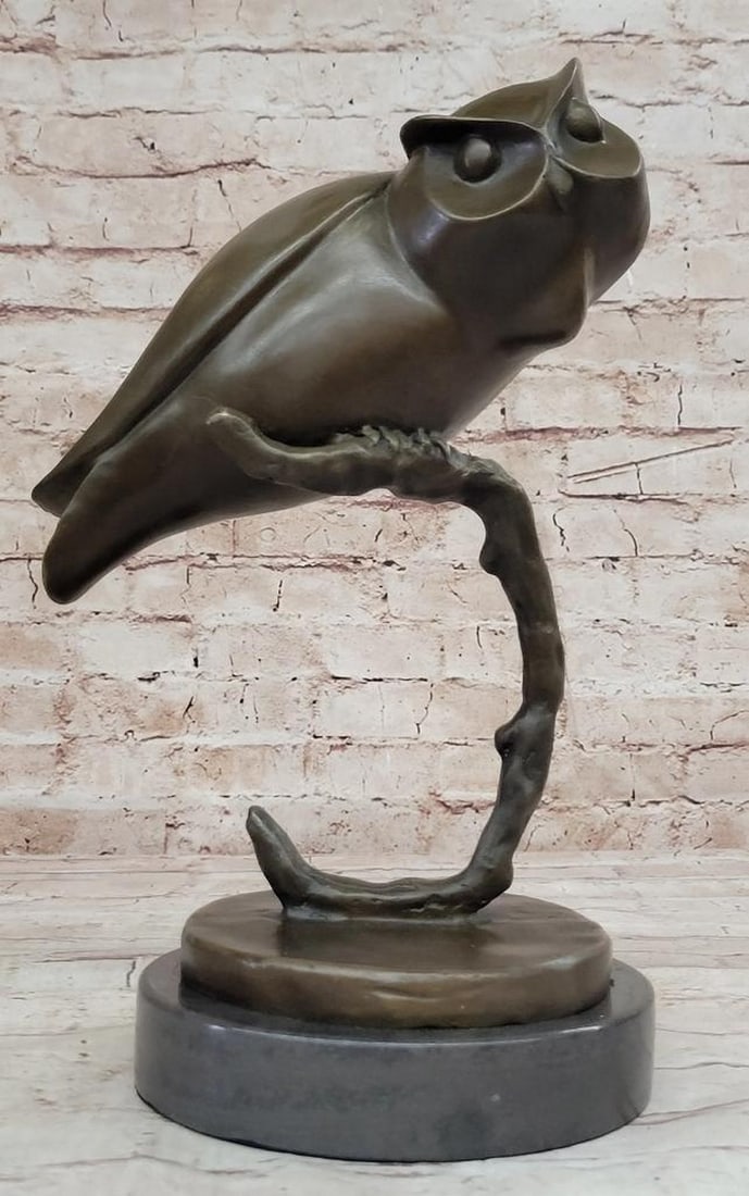 Authenticated Original: Evan Stone's Abstract Modern Art Owl in Real Bronze Sculpture - 12.5" x 6.5" (1 of 6)