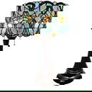 Tiffany Style Floral Table Lamp - 21" Tall, Dark Brown