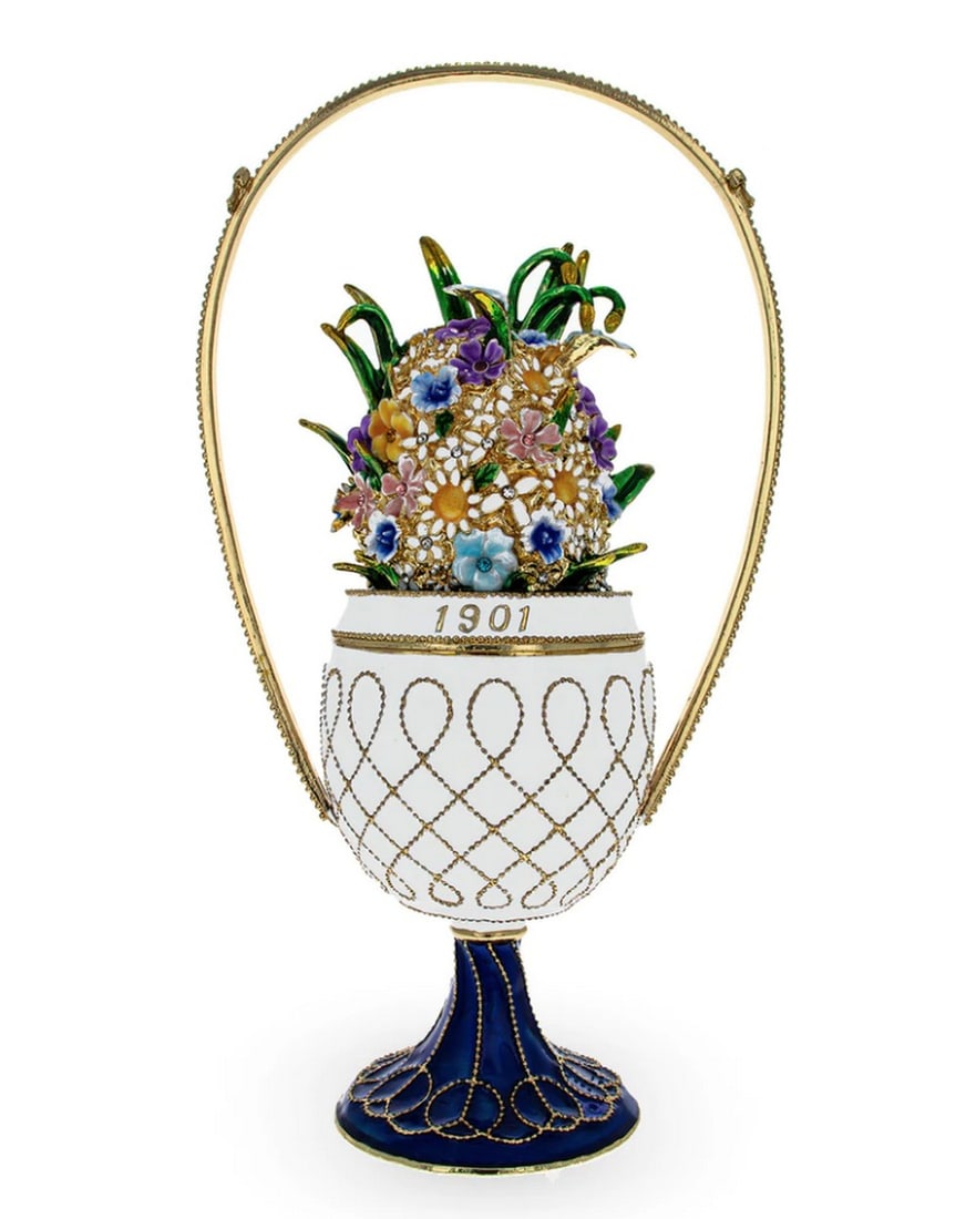 1901 Basket of Flowers Royal Imperial Inspired Egg (1 of 4)