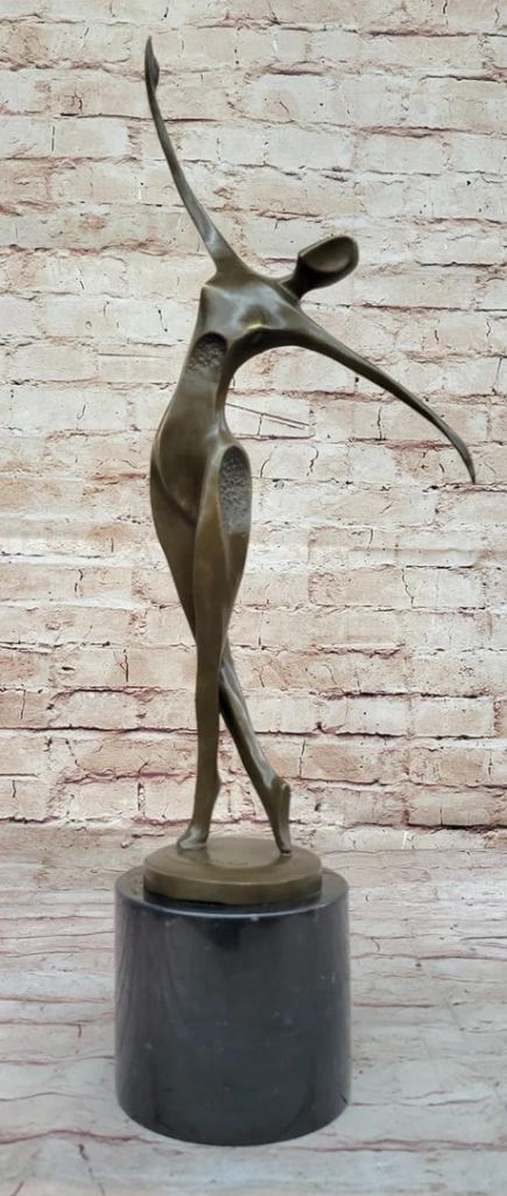 Milo's Abstract Modern Art Mid Century Dancer Original Bronze Sculpture on Marble Base - 21" x 11.5": Milo's Abstract Modern Art Mid Century Dancer Original Bronze Sculpture on Marble Base - 21" x 11.5" Embark on a journey of artistic expression with the Abstract Modern Art Mid Century Da