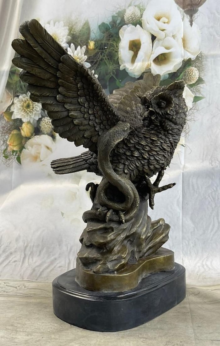 Owl and Snake Bronze Statue by Milo (1 of 4)