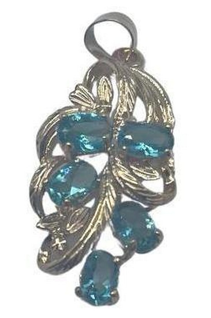 Stunning Bright Blue Gemstone Pendant (1 of 3)