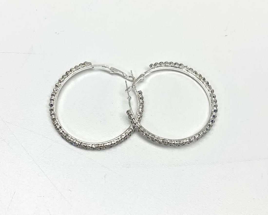 Pair Of Semi-Precious CZ Diamond Sterling Silver 925 Earrings: Pair Of Semi-Precious CZ Diamond Sterling Silver 925 Earrings View Photos for Further Details.