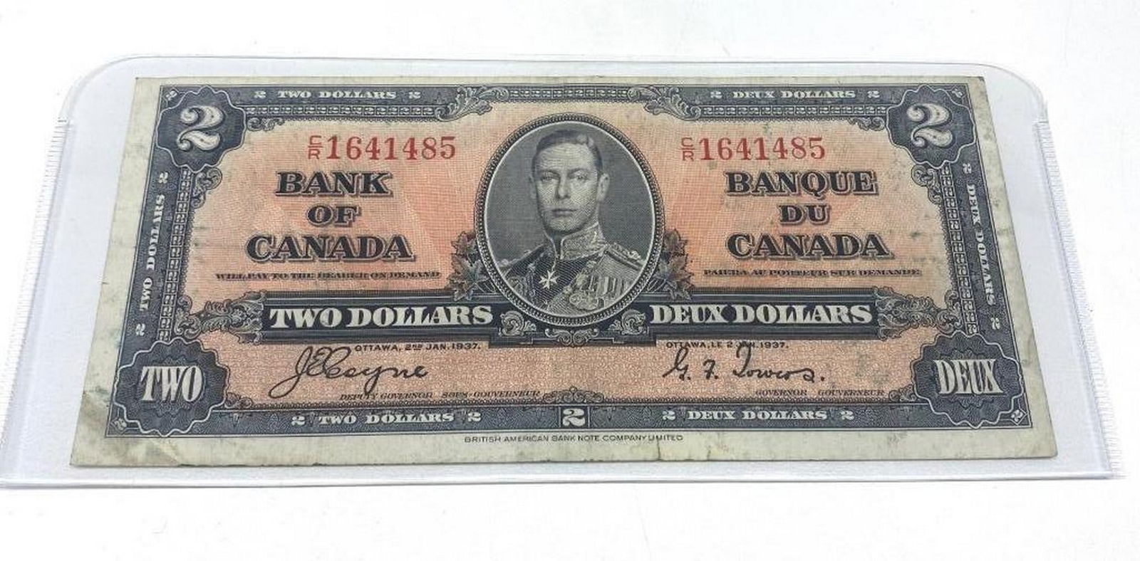 1937 Bank Of Canada $2 Bank Note - CR1641485 (1 of 2)