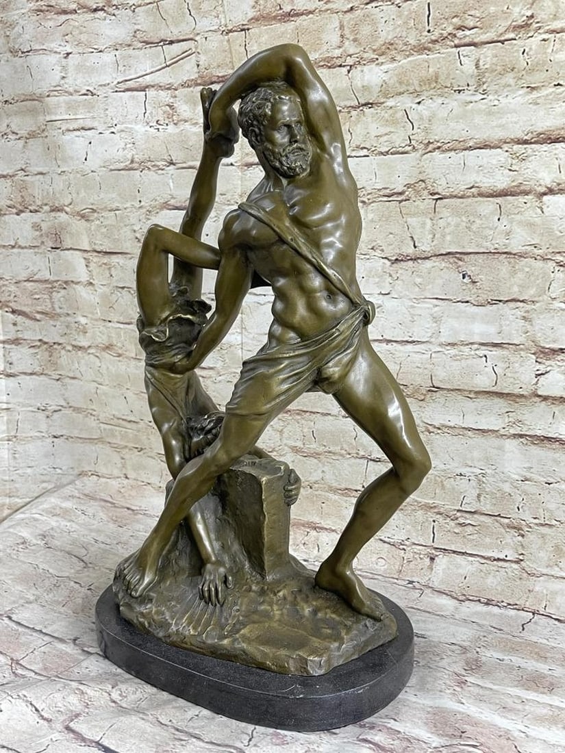 Strength and Dominance Figurative Bronze Sculpture by Aldo Vitaleh – 20" x 11.5": Strength and Dominance Figurative Bronze Sculpture by Aldo Vitaleh – 20" x 11.5" This bronze sculpture depicts two male figures in a dynamic composition, with one figure lifting the