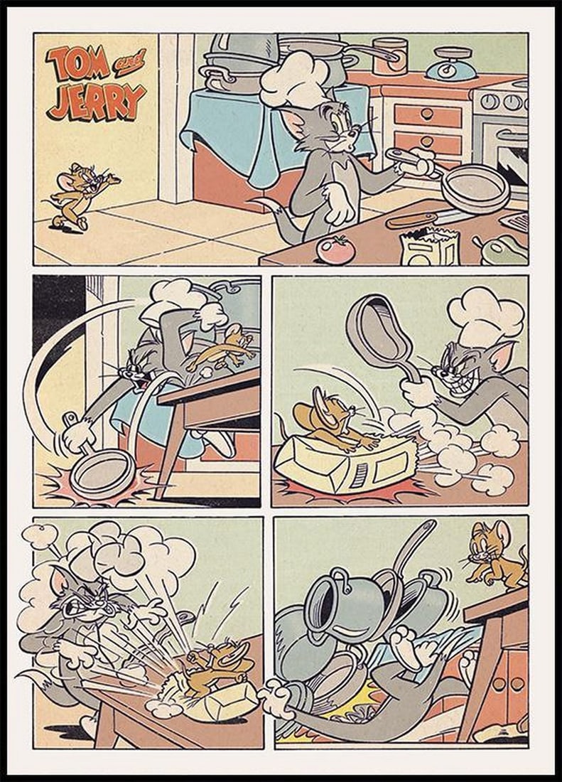 Tom & Jerry Comic Style Retro Wall Art Poster Print (1 of 1)