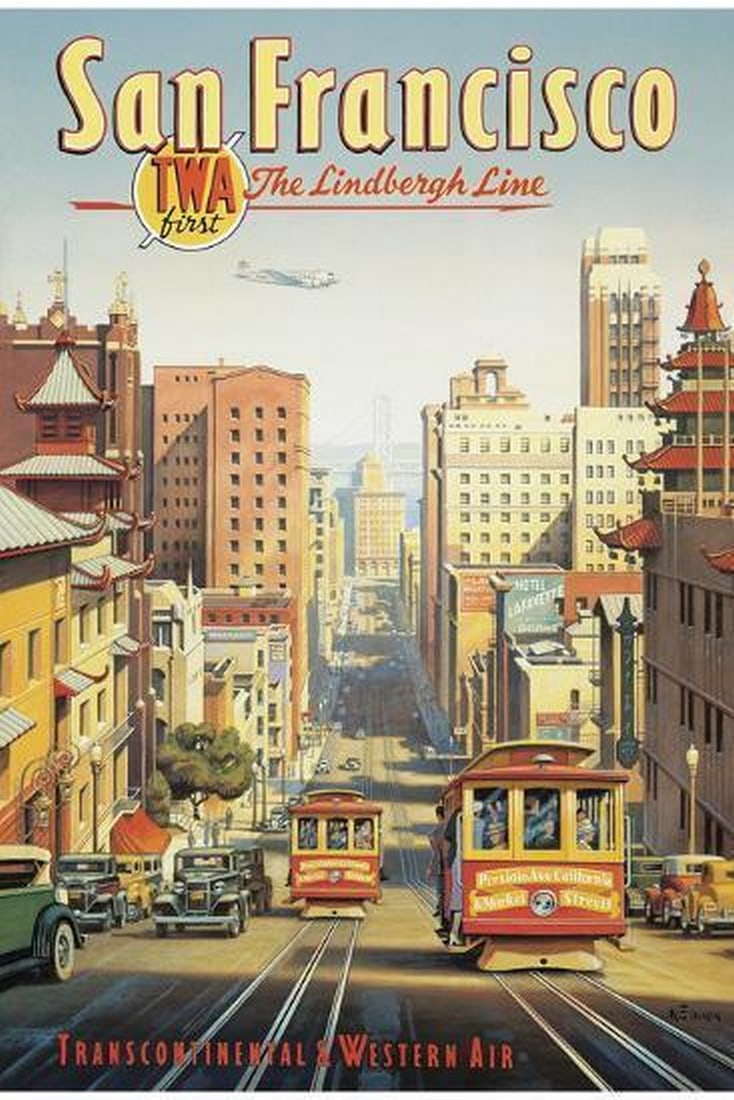 Giclée Print Poster Of The Lindbergh Line In San Francisco, California (1 of 2)