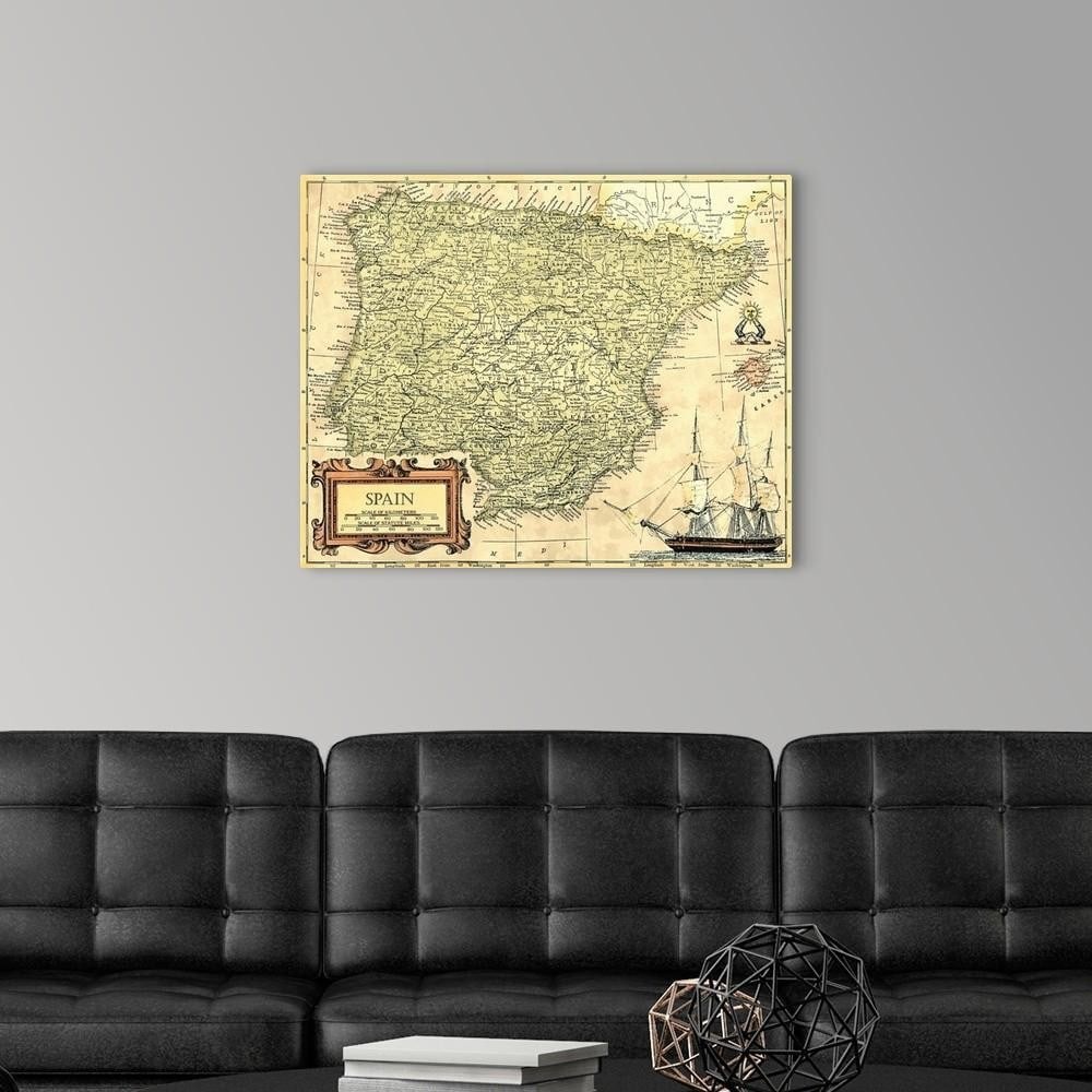 Spain Map Canvas Print - 2