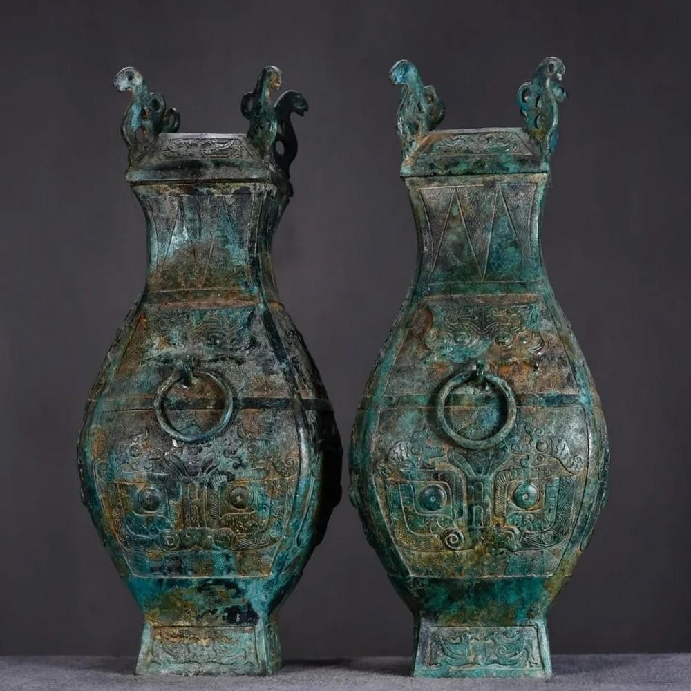 Antique Chinese Bronze Ornaments with Dragon Design (1 of 9)