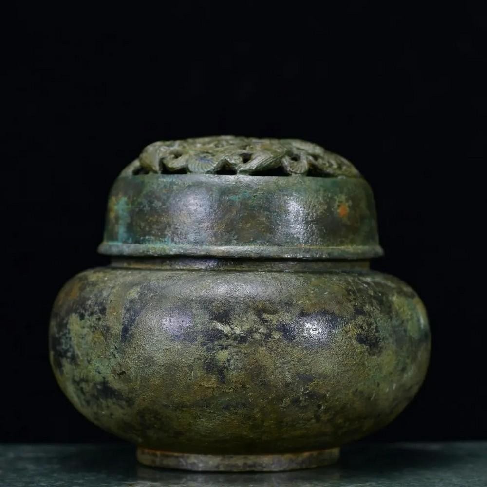 Antique Chinese Dragon Design Hollow Bronze Incense Burner (1 of 6)