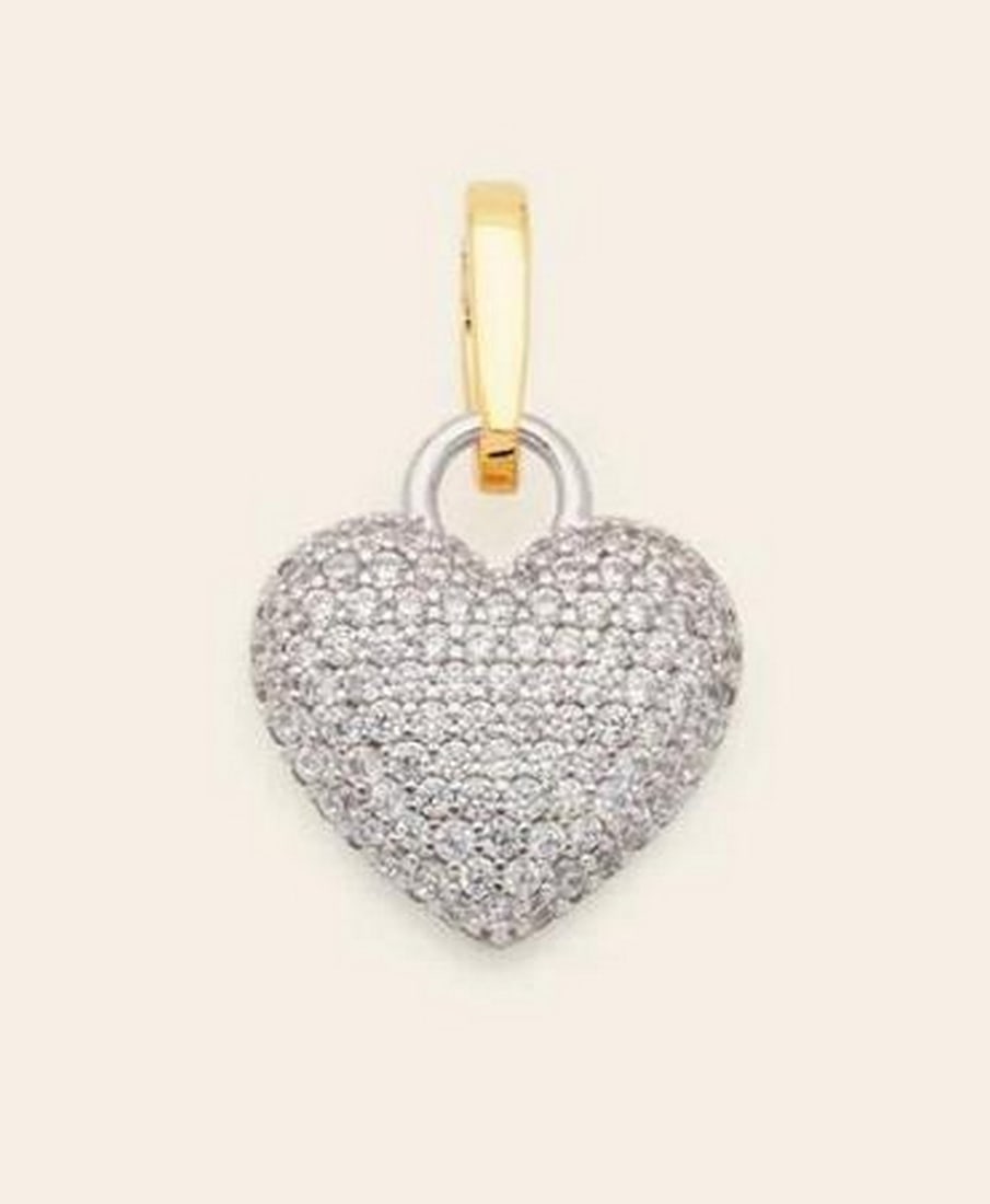 Mixed Metal Heart Charm – Gold Vermeil/Sterling Silver: Mixed Metal Heart Charm – Gold Vermeil/Sterling Silver Designed for mix-and-match styling, the Mixed Metal Heart Charm pairs a sterling silver heart with a 14k gold vermeil Classic Charm Clasp. Set