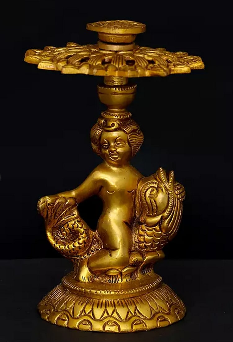 6" Brass Angel Candle Holder – Table Showpiece (1 of 4)