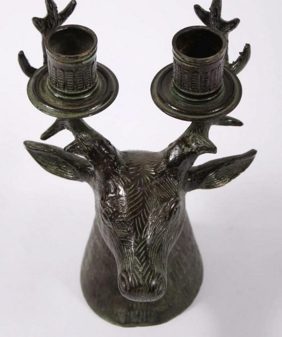Brass Deer Candle Holder – 7" (1 of 4)
