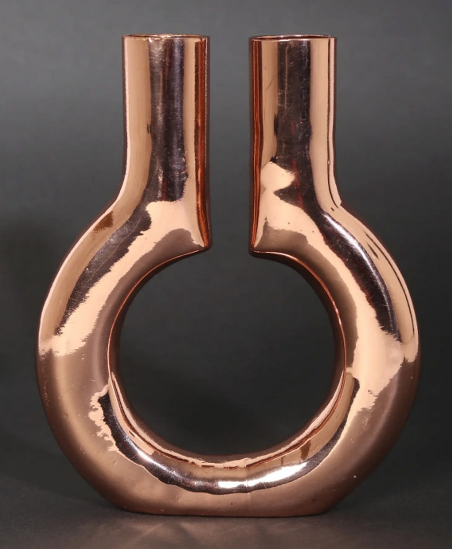 Rose Gold Plated Designer Candle Holder – 6" (1 of 8)