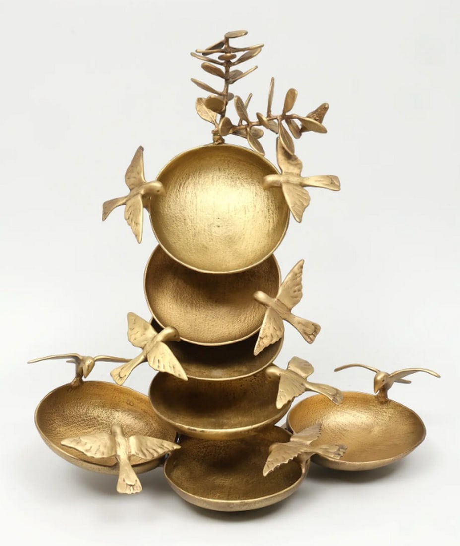 18" Seven Bowl Bird Bath – Decorative Garden Accent with Tiered Design (1 of 6)