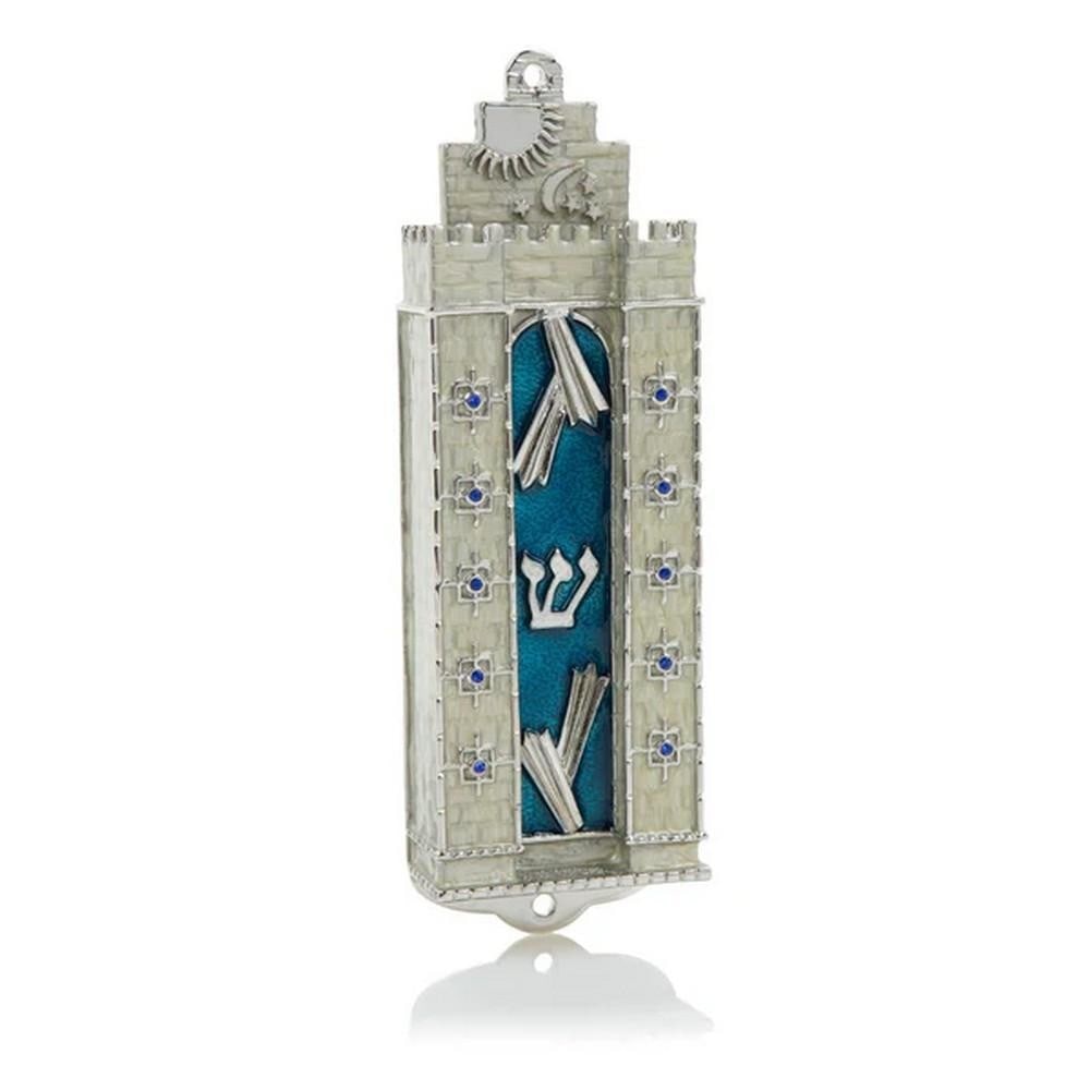 Western Wall-Style Decorated Mezuzah (1 of 5)