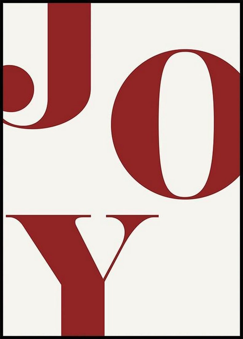 JOY in Radiant Red Classic Wall Art Poster - 28" x 20" (1 of 2)