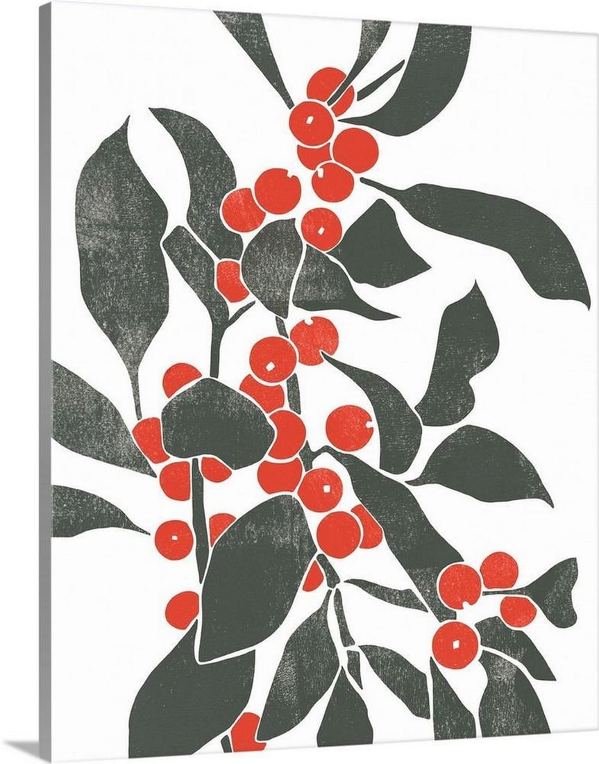 Emma Scarvey - "Berry Branch Abstract" Wall Art Canvas Reproduction (1 of 2)