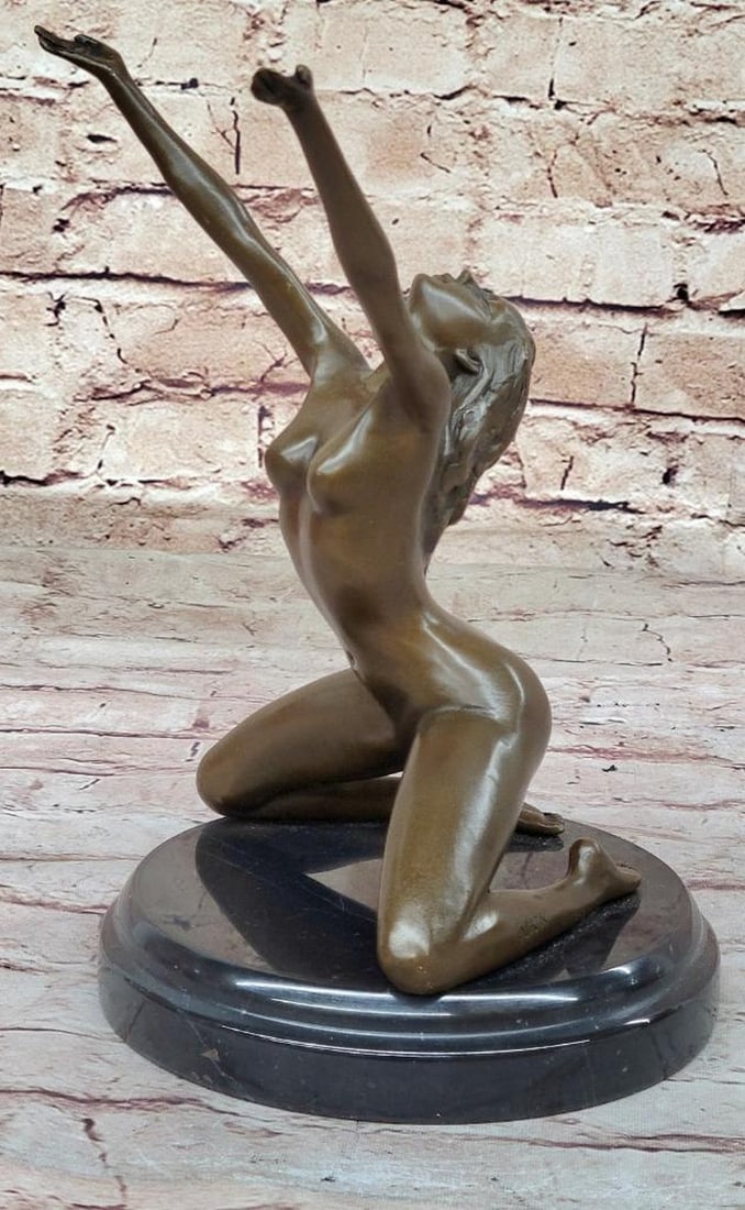 Ecstasy Unveiled Original Bronze Sculpture Signed by M. Nick - 9" x 7": Ecstasy Unveiled Original Bronze Sculpture Signed by M. Nick - 9" x 7" Dive into the allure of "Ecstasy Unveiled," a provocative bronze sculpture by M. Nick. This captivating artwork d