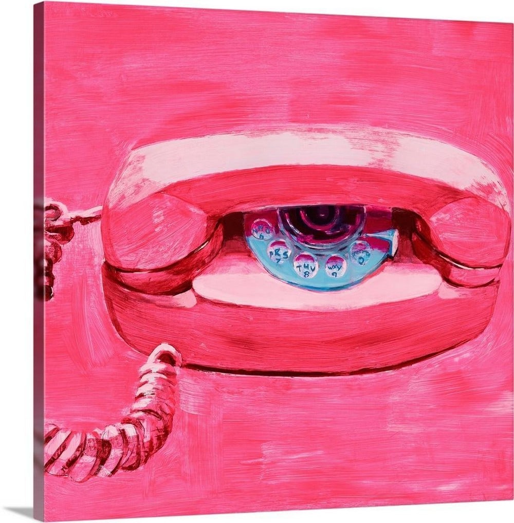 Hot Pink Landline – Retro Pop Canvas Art: Hot Pink Landline – Retro Pop Canvas Art Brighten your space with this bold square artwork featuring a vibrant hot pink landline telephone. Playful, modern, and full of pop-art charm, it adds a fun