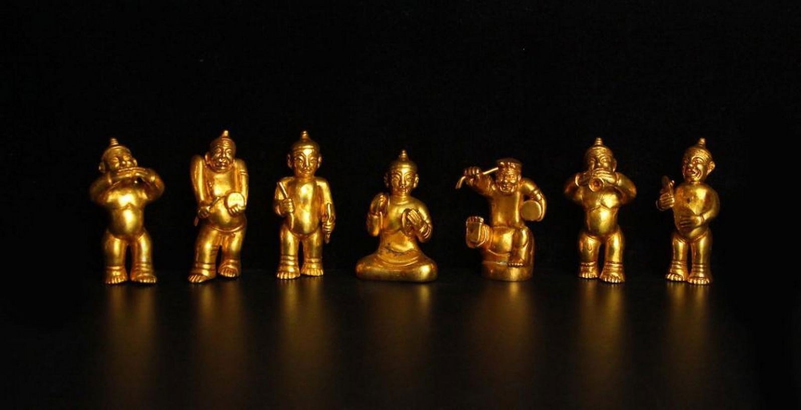 Old Gilt Leren Figures Set (1 of 9)
