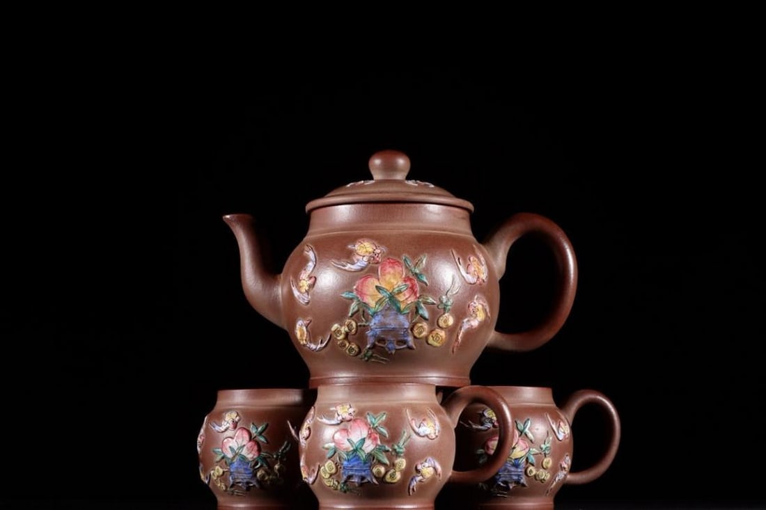 Zisha Teapot and Four Teacups Inspired by Ge Zihou (1 of 10)
