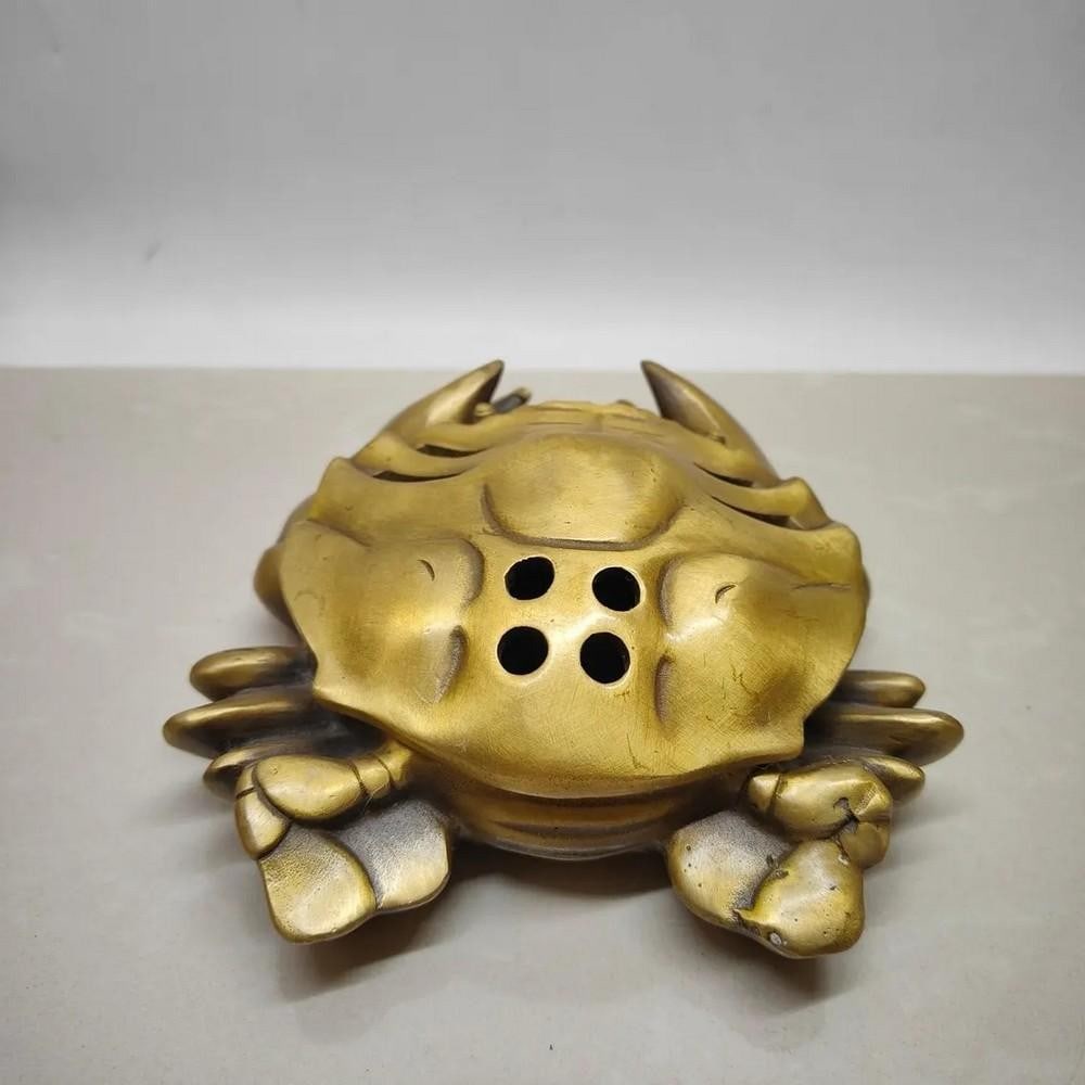 Rare Pure Copper Eight-Direction Wealth Crab Incense Burner (1 of 5)
