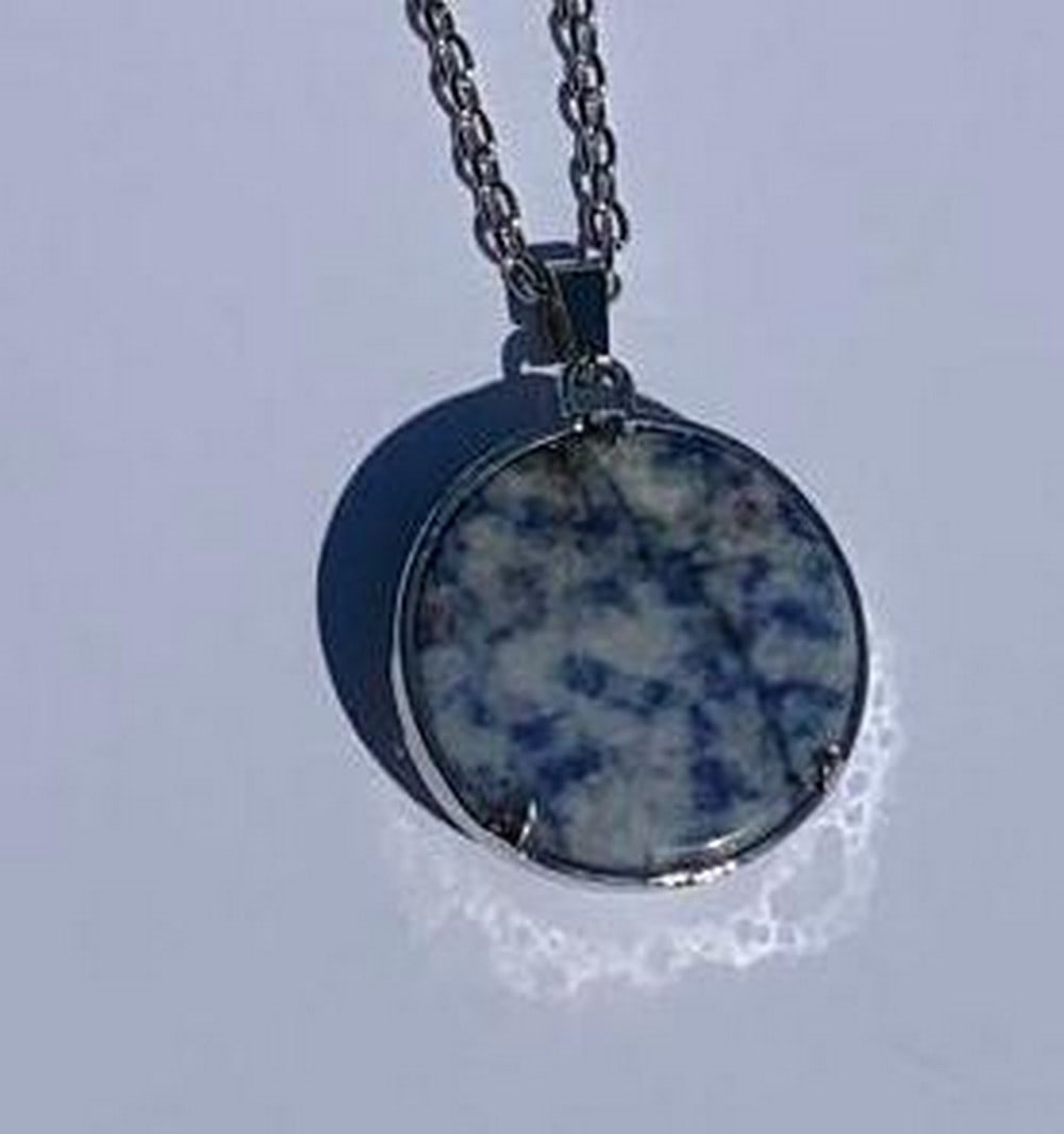 Tree Of life Reiki Healing Amulet: Tree Of life Reiki Healing Amulet Blue Spot Jasper stone pendant with chain. Blue spot stone is a stone of hope. It is a peace and tranquility stone. It can not only calm the mind, but also