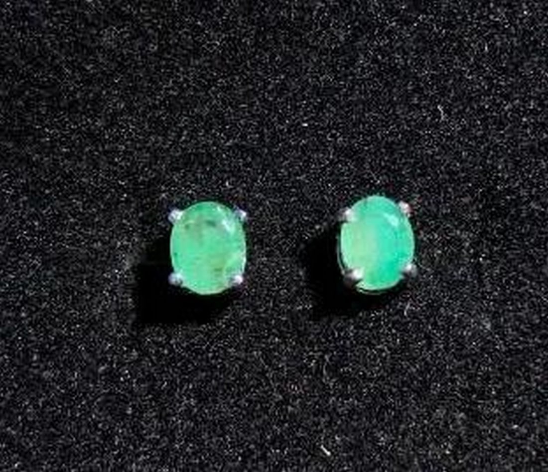 Green Stone Stud Earrings (1 of 5)