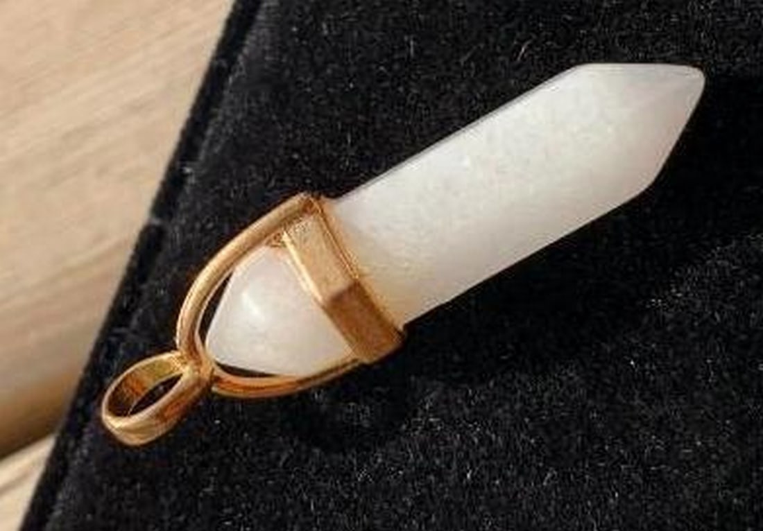 Lot of 3 Healing Crystal Pendants Light Pink & White (1 of 5)