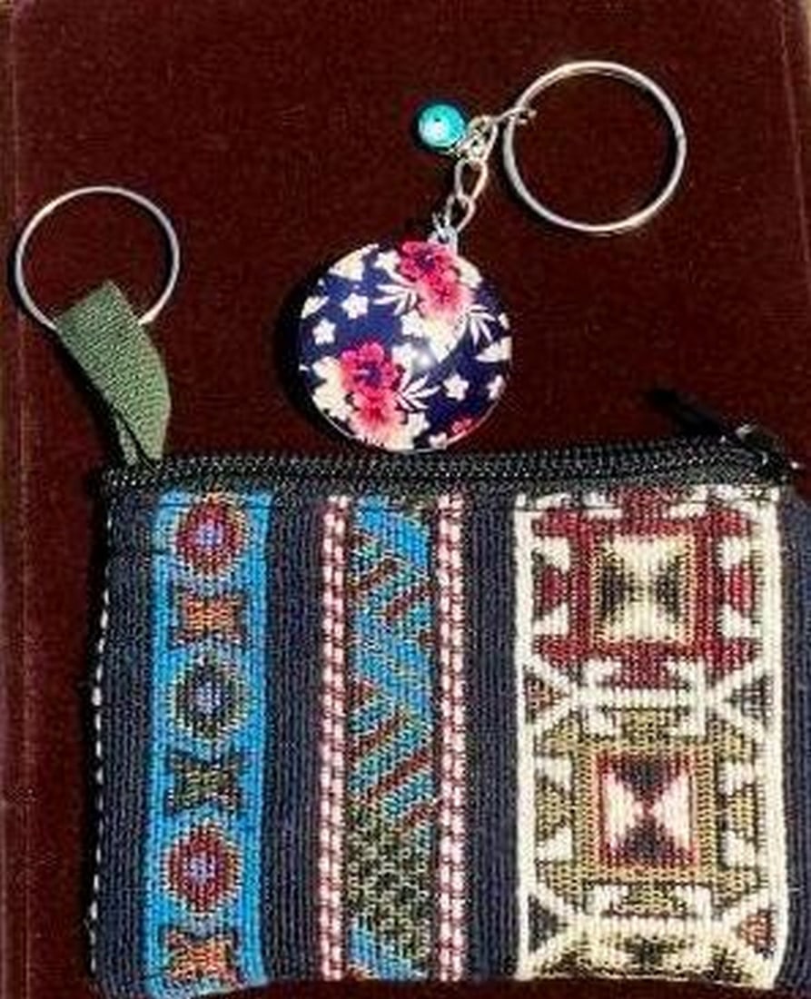 Double-Sided Floral & Patterned Keychain (1 of 5)