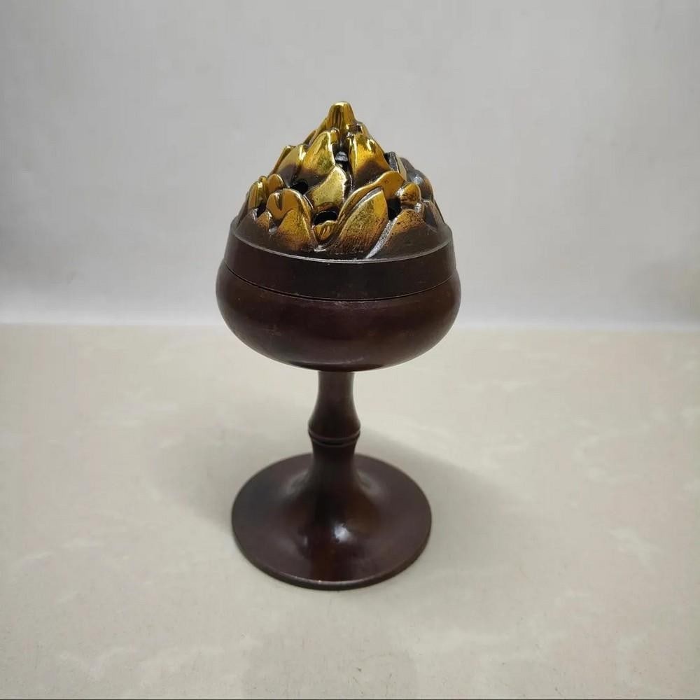 Exquisite Chinese Antique Pure Copper Boshan Incense Burner (1 of 3)