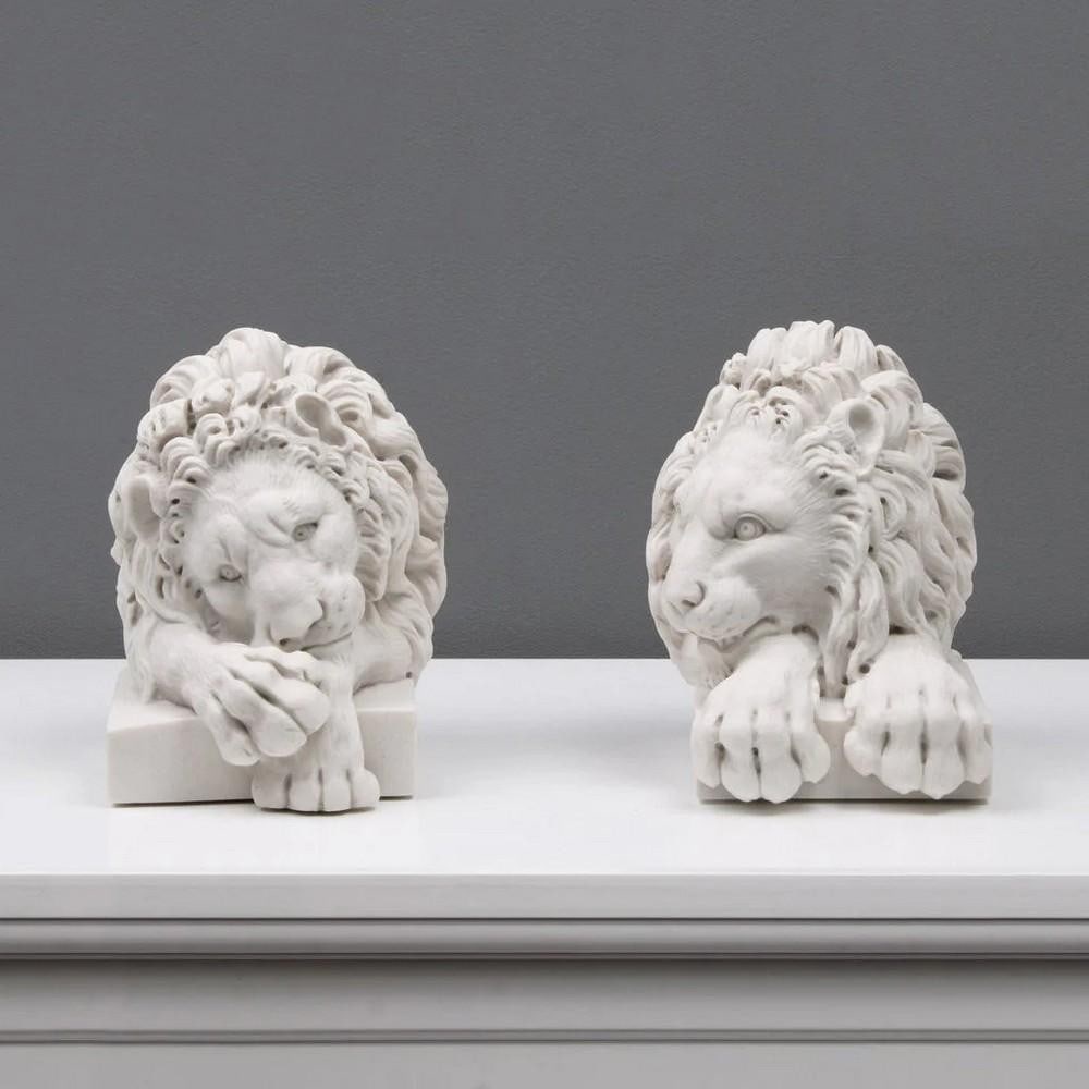 After A. Canova Lions Sculpture Bookends - (4.4lbs) (1 of 6)