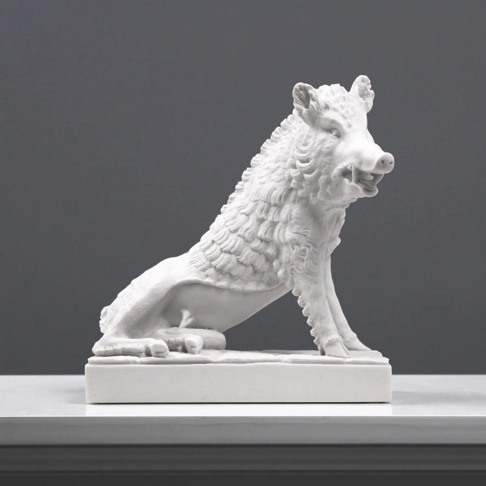 Florence's Porcellino's Uffizi Boar Statue Replica - (6.6lbs): Florence's Porcellino's Uffizi Boar Statue Replica - (6.6lbs) Experience the timeless allure of Florence with our meticulously crafted Porcellino Replica: Uffizi Boar Statue in luxurious Whit