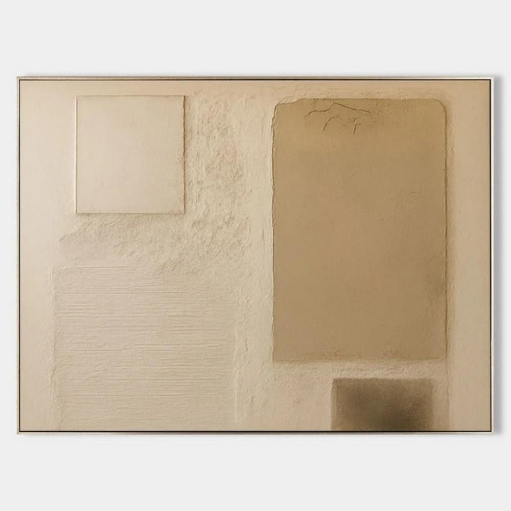 Quiet Geometry Minimalist Abstract Canvas Painting: Quiet Geometry Minimalist Abstract Canvas Painting Subtle and contemplative, “Quiet Geometry” is a minimalist abstract canvas painting defined by soft neutral tones and layered textures. Gentl