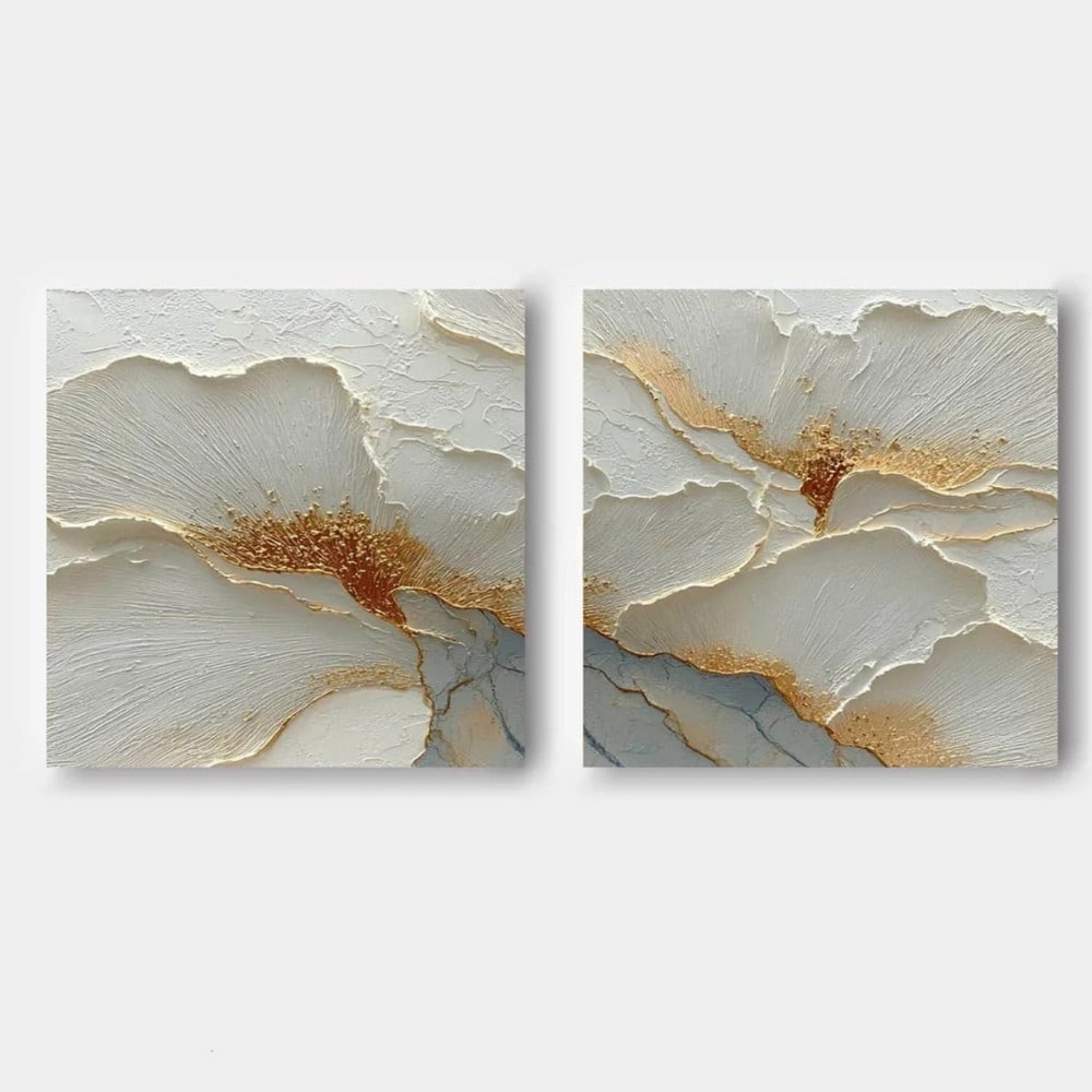 Gilded Veins Abstract Diptych Canvas Painting (1 of 3)