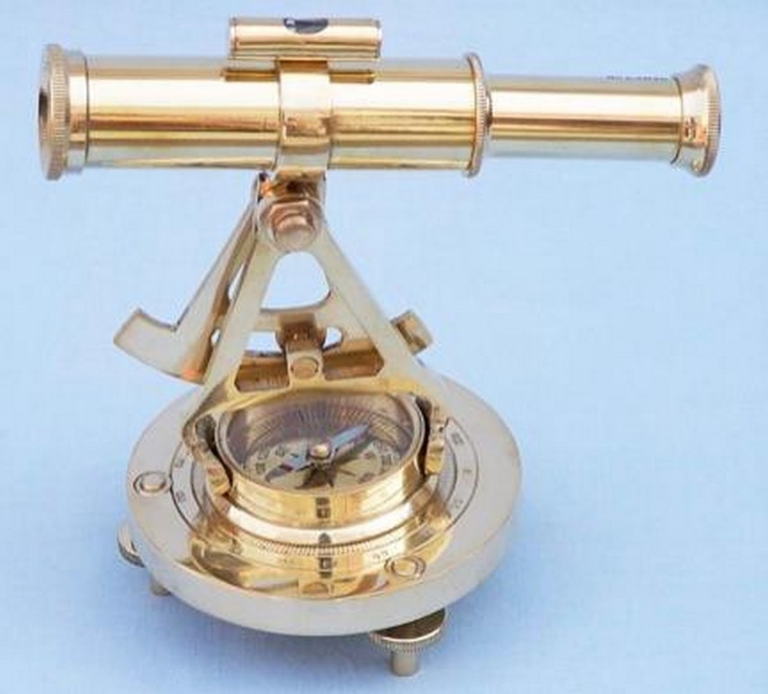 7" Solid Brass Alidade Compass - 2
