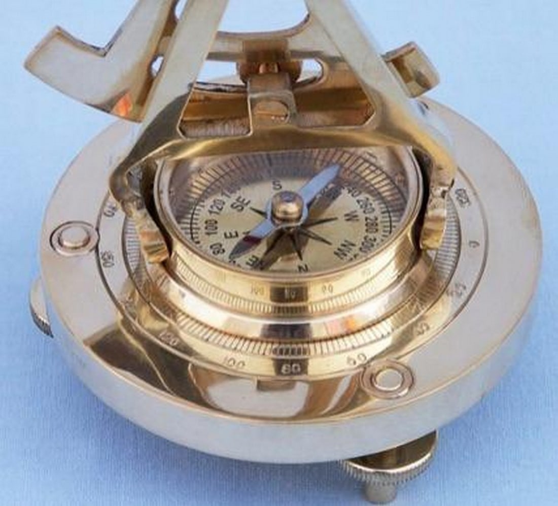 7" Solid Brass Alidade Compass - 3