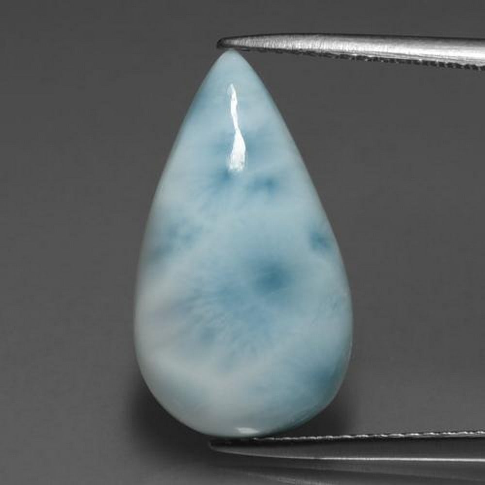 5.92ct Pear "Blue Fog" Cabochon Blue Larimar Gem Stone (1 of 2)