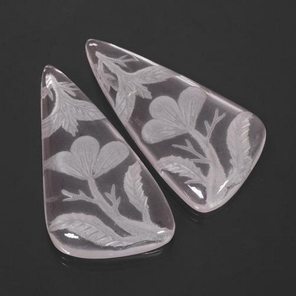 Rose Quartz 2pc Matching Set - 35.5ct Total Weight (1 of 2)