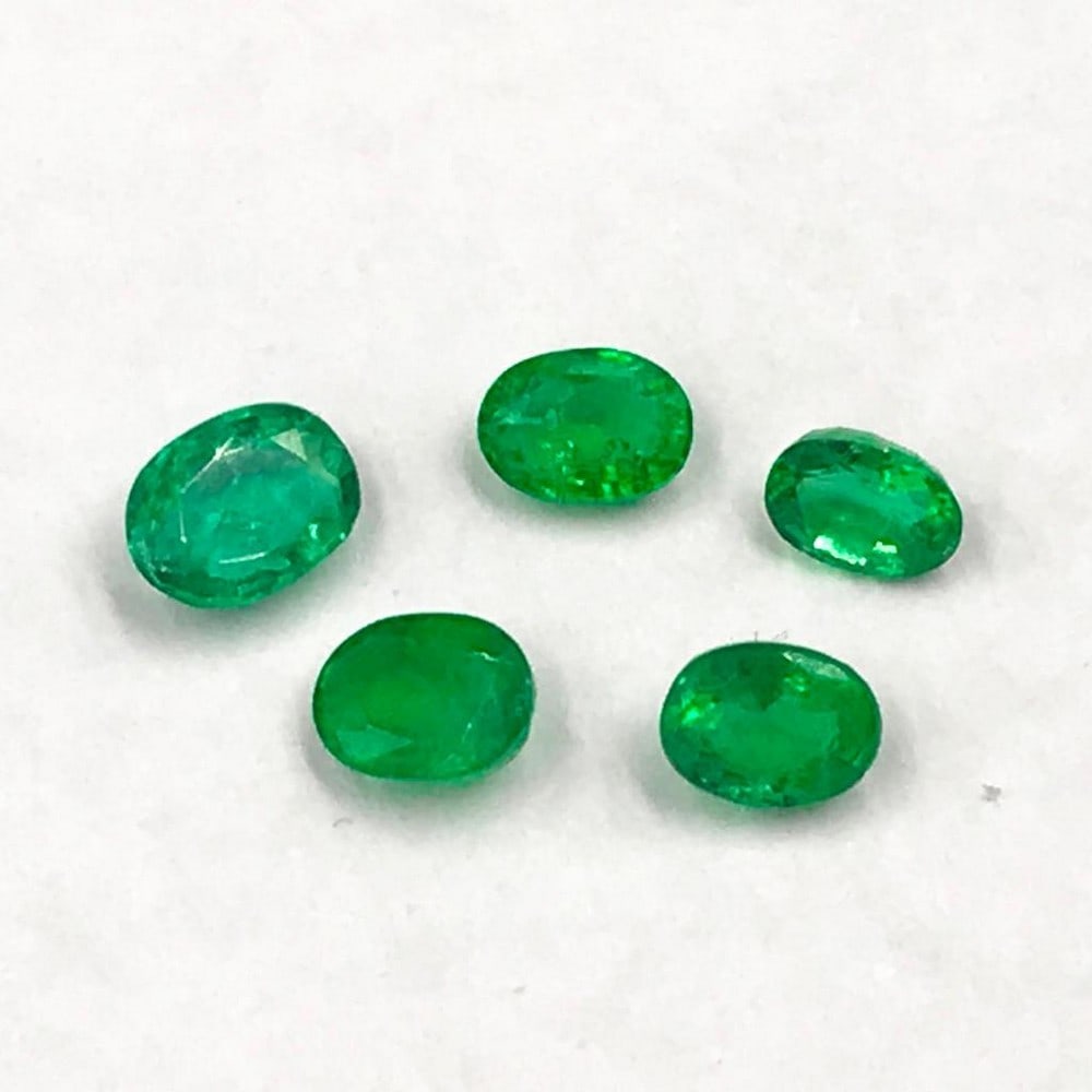 Five Faceted Emerald Ovals - .88ct Total Weight (1 of 1)