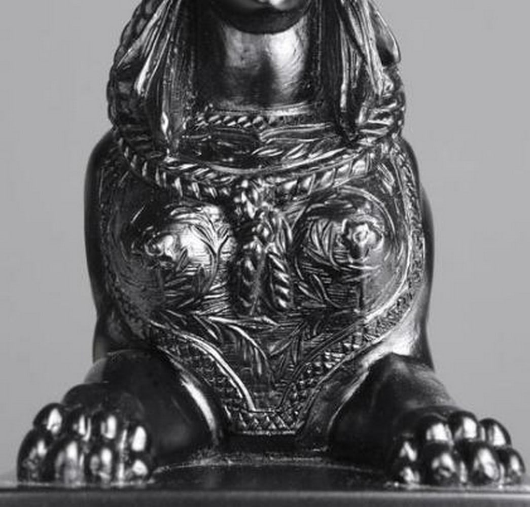 Solid Black Sphinx On Base Carrara Marble Statue - 2