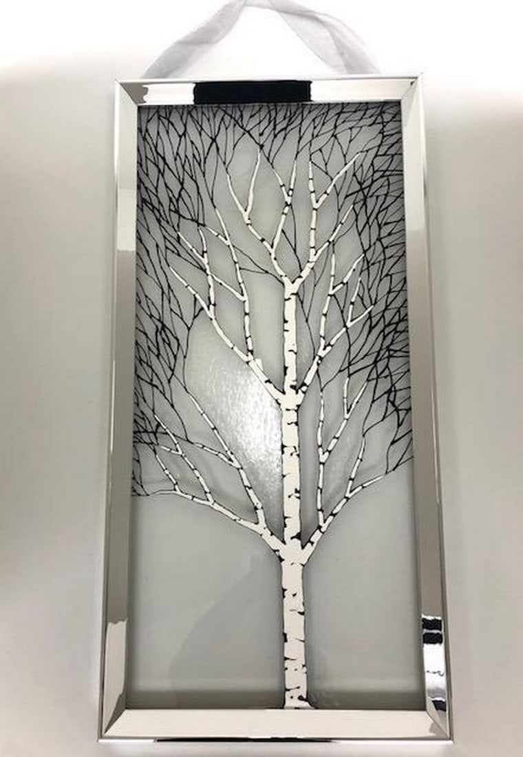 Painted Birch Tree On Glass Wall Art By Katherine O'Mally Greer (1 of 1)