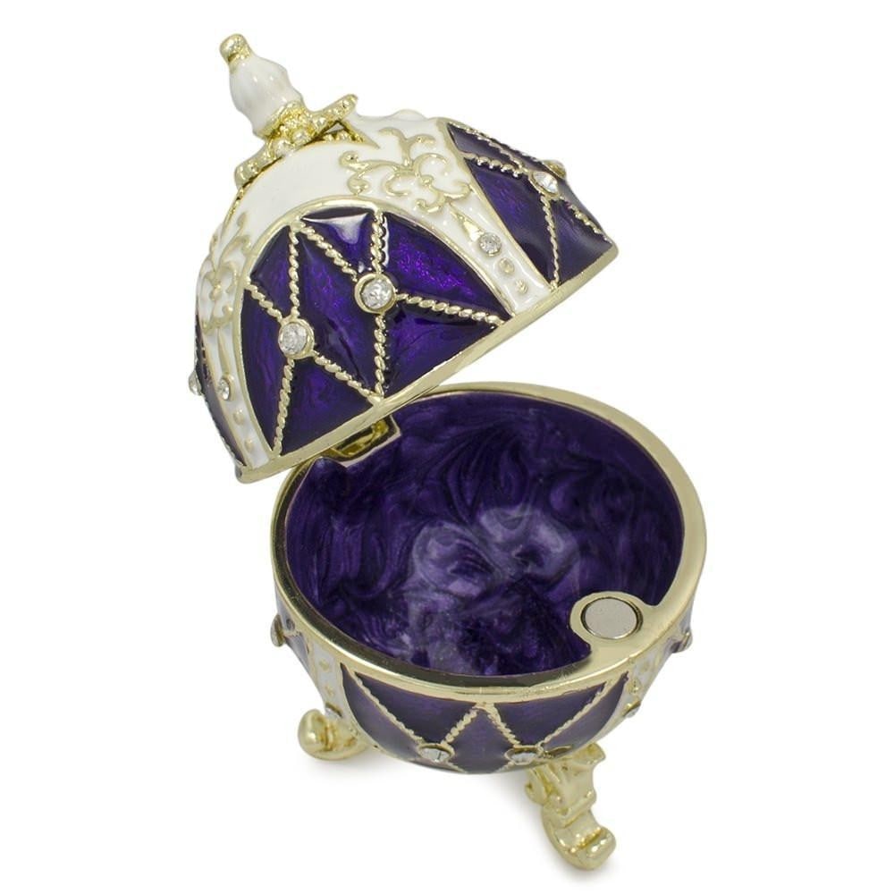 Trellis on Purple Enamel Royal Inspired Russian Easter Egg - 2
