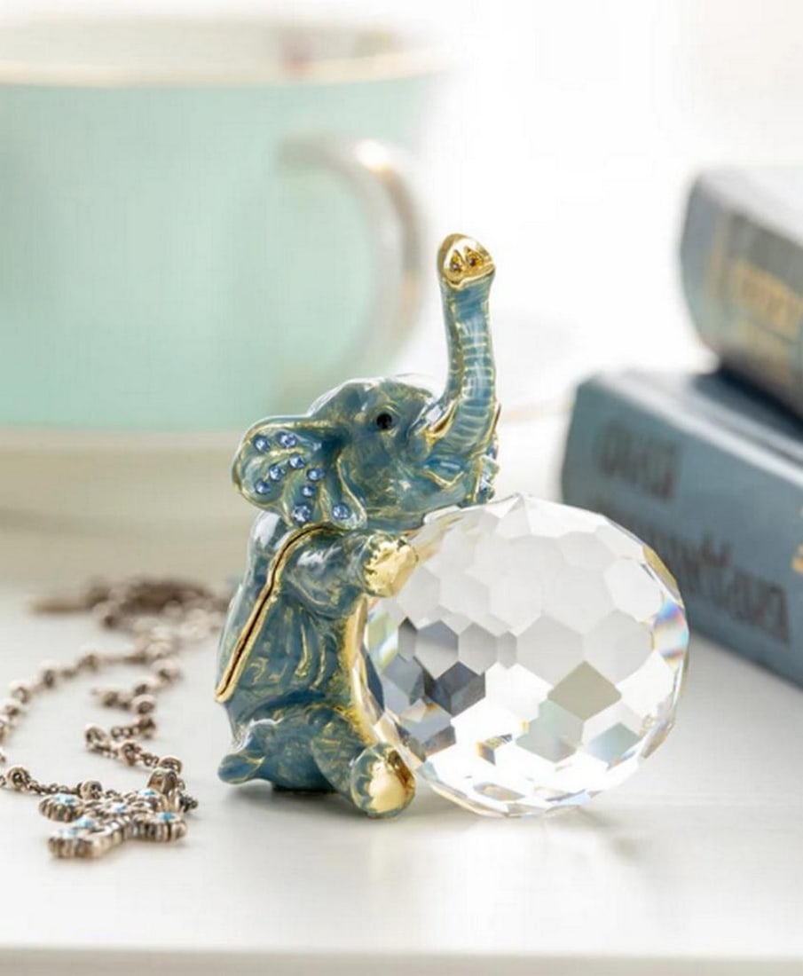 Crystal Elegance Elephant Trinket Box - 6