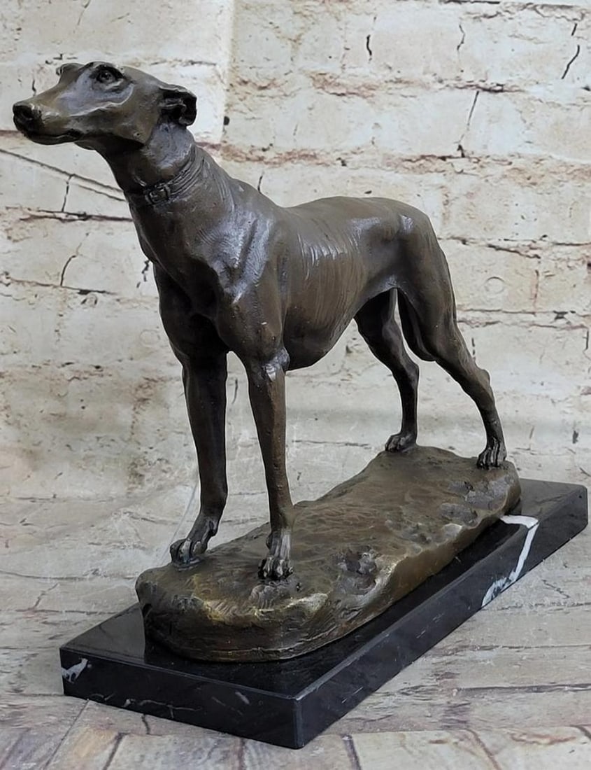 Fremiet Inspired Racing Greyhound Dog Bronze Sculpture - 10" x 10": Fremiet Inspired Racing Greyhound Dog Bronze Sculpture - 10" x 10" A delightful bronze statue after Emmanuel Fremiet (1824 to 1910) A reproduction after Emmanuel Fremiet the 19th Century Par