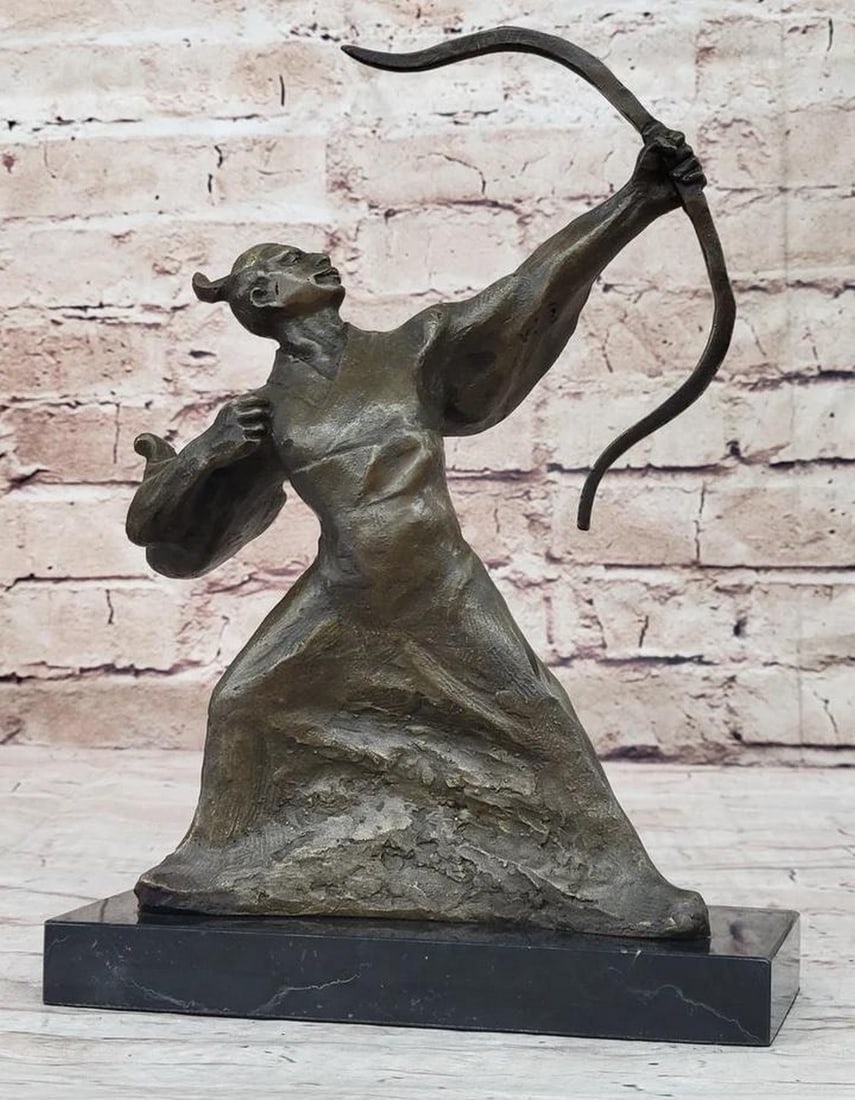 Kamiko's Bronze Art Sculpture Unveiling the Japanese Samurai Archer with Bow - 10.5" x 7" (1 of 6)