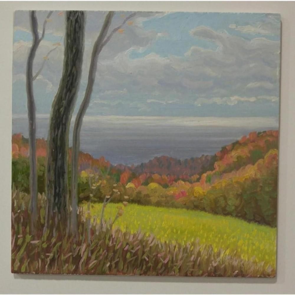 Original Norman Brown Oil On Panel, Northumberland Heights 12"x 12": An Original Norman Brown Oil On Panel of Northumberland Heights Autumn Landscape. This Original is 12"x 12" Original Pleasantly Shows Of The Rolling Landscape Of The Northumberland Heights During The