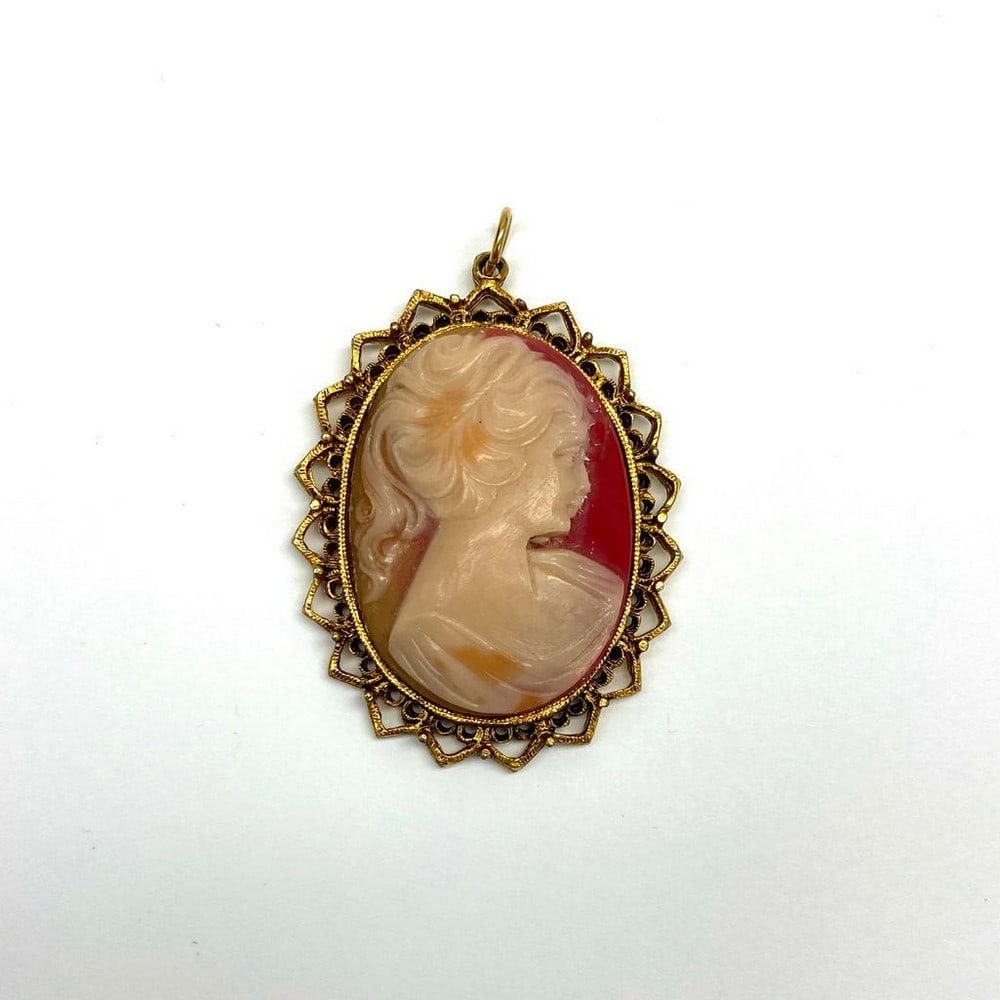 Warm Hues Vintage Cameo Pendant (1 of 2)