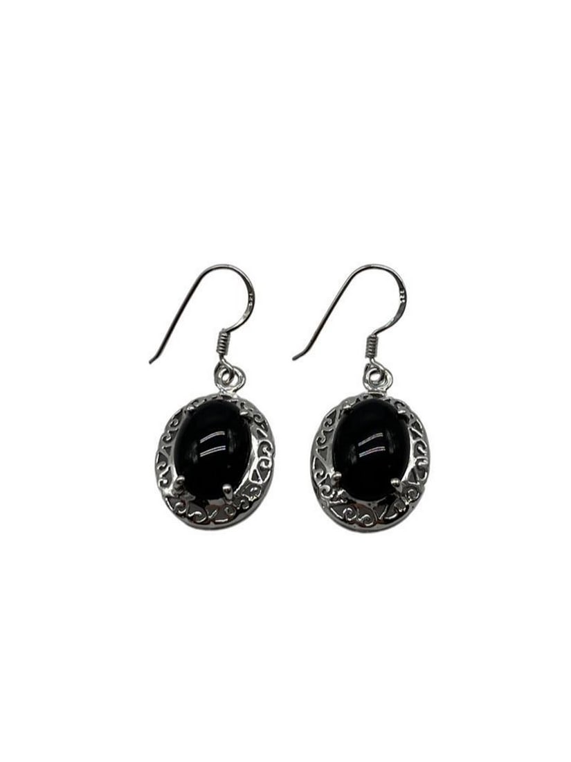 925 Sterling Silver with Black Onyx Earrings (1 of 2)